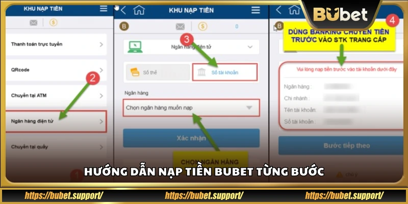 Quy trình nạp tiền Bubet chi tiết cho người mới
